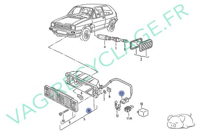Faisceau clignotant avant 357972762E Golf 1 Golf 2 Polo 1 Polo 2 Jetta - Image 4