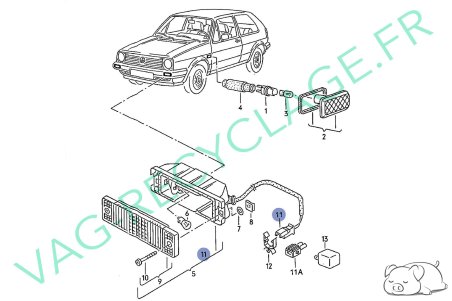 Faisceau clignotant avant 357972762E Golf 1 Golf 2 Polo 1 Polo 2 Jetta - Image 4