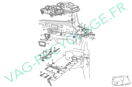 Tringle poignée de porte intérieure avant 193837193A pour Golf 2 et Jetta 2 - Image 4