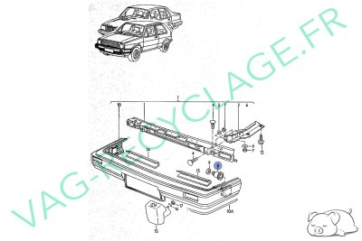 Support guide pare-chocs 191807193 Golf 2 Jetta 2 Passat 2 Vento Corrado - Image 4