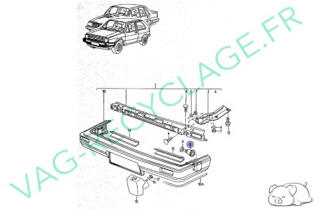 Support guide pare-chocs 191807193 Golf 2 Jetta 2 Passat 2 Vento Corrado - Image 4