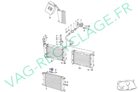 Douille crochet radiateur refroidissement 171121277A Golf 1 Scirocco 1 Passat - Image 3