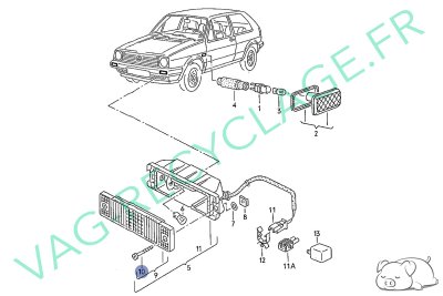 Vis cabochon de clignotant avant 321953169A Golf 1 Golf 2 Polo 1 Polo 2 - Image 3