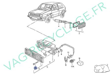 Vis cabochon de clignotant avant 321953169A Golf 1 Golf 2 Polo 1 Polo 2 - Image 3