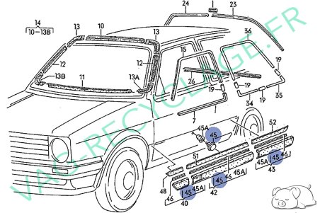 Clips baguettes de portes 357853585A pour Golf 2 Jetta 2 Passat 3 - Image 4