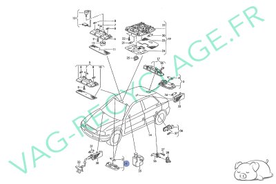 Plafonnier éclairage intérieur 8L0947105A pour Audi A3 8L - Image 5