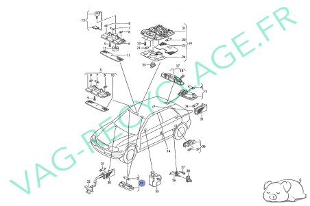 Plafonnier éclairage intérieur 8L0947105A pour Audi A3 8L - Image 5