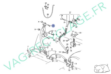Vis boulon ceinture sécurité 7/16"x30mm 111857793E Volkswagen Seat Skoda Audi - Image 4