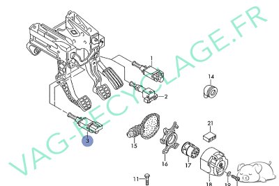 Capteur contacteur pédale d'embrayage 1J0927189 Golf 4 Bora Lupo Polo 4 - Image 6