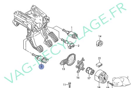 Capteur contacteur pédale d'embrayage 1J0927189 Golf 4 Bora Lupo Polo 4 - Image 6
