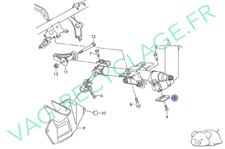 Poignée réglage hauteur volant 1J0419378F Audi A3 8L A4 B5 A6 C5 A8 D2 TT 8N - Image 3