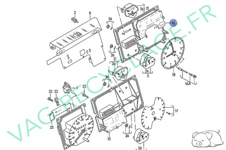 Circuit imprimé et support horloge compteur 193919064C pour Golf 2 et Jetta 2  - Image 5