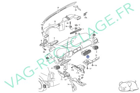 Grille ventilation centrale tableau bord 8L0820901C pour Audi A3 8L Phase 2 - Image 6