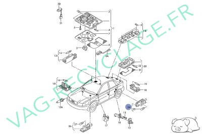 Eclairage panneau de porte 8D0947411 Audi A3 A4 RS4 A6 RS6 AllRoad Q7 - Image 5