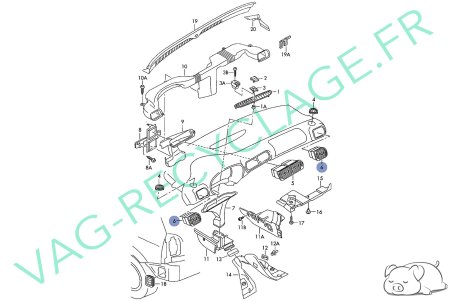 Grille ventilation tableau bord 8L0820901C pour Audi A3 8L Phase 2 - Image 7