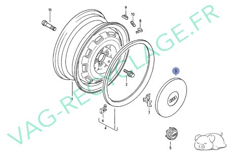 Enjoliveur de roue chromé 823601151B pour Audi 80 B1 et Audi 80 B2 (moyen) - Image 5