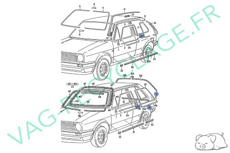 Moulure joint de vitre latérale 191853349 pour Golf 2 et Jetta 2 - Image 4