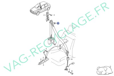 Ecrou fixation ceinture sécurité avant N90298802 Audi 80 100 A3 A4 A6 A8 RS6 - Image 4