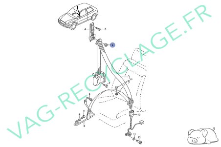 Ecrou fixation ceinture sécurité avant N90298802 Audi 80 100 A3 A4 A6 A8 RS6 - Image 4