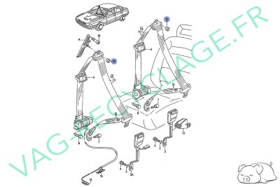 Ecrou fixation ceinture sécurité avant N90298802 Audi 80 100 A3 A4 A6 A8 RS6 - Image 5