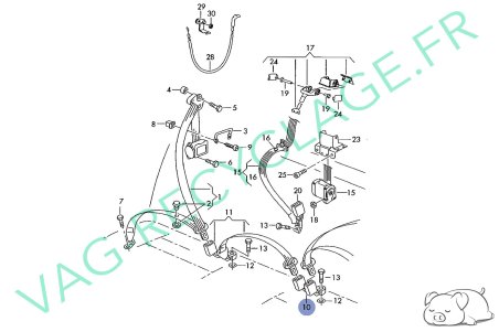 Attache boucle de ceinture de sécurité arrière 8L0857739 pour Audi A3 8L - Image 6