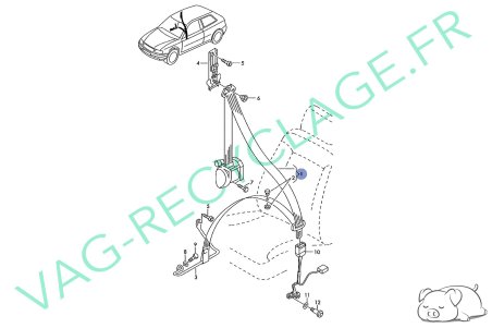 Ceinture de sécurité avant droite 8L3857706A pour Audi A3 8L - Image 10