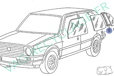 Vitre porte arrière gauche avec joint 193845215A 193845217A Golf 2 Jetta 2 - Image 5