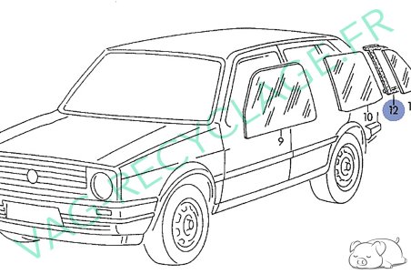 Vitre porte arrière gauche avec joint 193845215A 193845217A Golf 2 Jetta 2 - Image 5