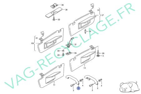 Poignée maintient escamotable avant 8D0857607 Audi A4 B5 Volkswagen Passat B5 - Image 4