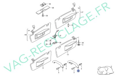 Poignée maintient escamotable arrière gauche 8D0857607A Audi A4 B5 Passat B5 - Image 5