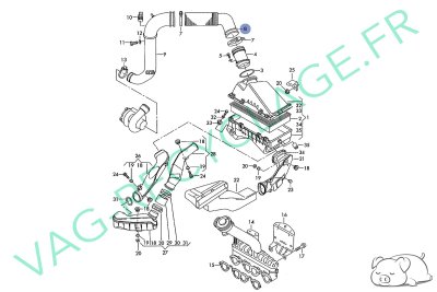 Tuyau admission air 1J0129684AG pour Golf 4 Bora et Audi A3 8L moteur ARL ASZ - Image 3