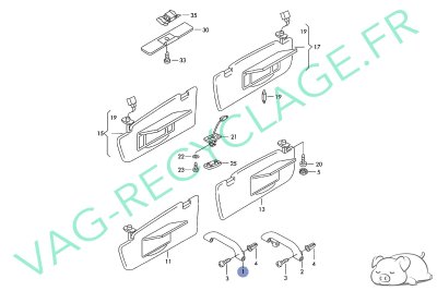 Poignée maintient escamotable avant 8D0857607F pour Audi A3 8L et Audi A4 B5 - Image 3