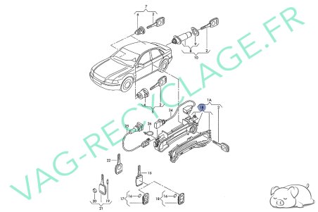Support poignée porte extérieure gauche 8L4837063A Audi A3 8L A4 B5 A8 D2 RS4 - Image 7