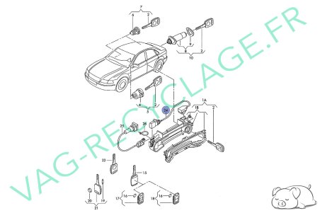 Microcontacteur barillet de porte 8L4959985 pour Audi A3 8L A4 B5 A8 D2 RS4 - Image 8