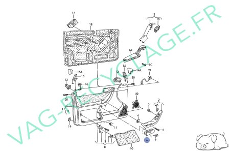 Cache inférieur poignée porte intérieure droite 8L3867196A Audi 8L Phase 2 - Image 6