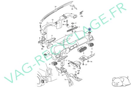 Grille ventilation tableau de bord avant droite 8L0819794A pour Audi 8L - Image 4