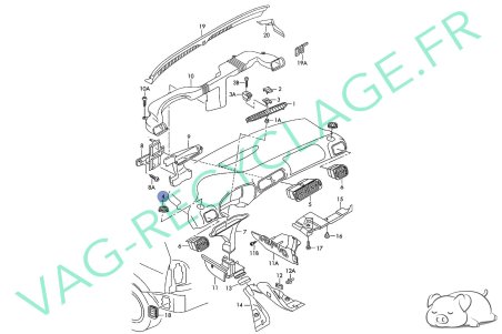 Grille ventilation tableau de bord avant gauche 8L0819793A pour Audi 8L - Image 4