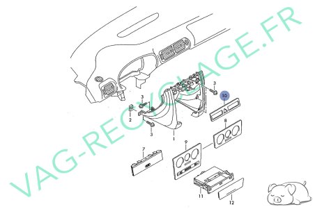 Cache console centrale warning 8L0863321A Ronce de noyer pour Audi A3 8L - Image 5