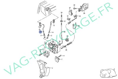 Barre commande serrure de porte 8L3837195A pour Audi A3 8L - Image 1