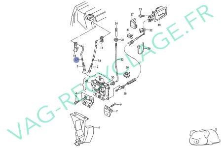 Barre commande serrure de porte 8L3837195A pour Audi A3 8L - Image 2