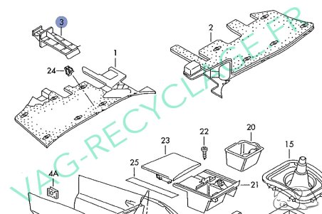 Equerre de fixation du cache sous le volant 1J1858219B Bora Golf 4 New Beetle - Image 4