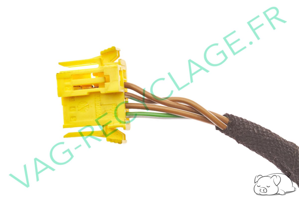Fiche plate airbag 5 pôles jaune 1J0973605B pour Volkswagen Seat Skoda Audi - Image 1