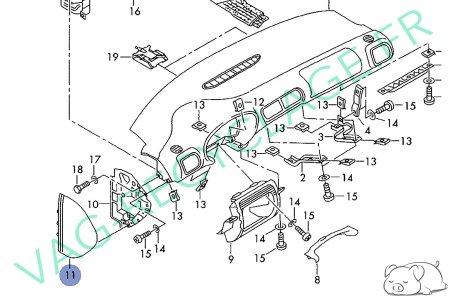 Cache gauche tableau de bord / boite à fusible 8L0857085A Audi A3 8L Phase 2 - Image 5