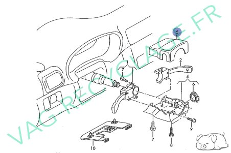 Cache colonne direction partie haute 8L0953515 Audi A3 8L Phase 2 (Soul noir) - Image 4