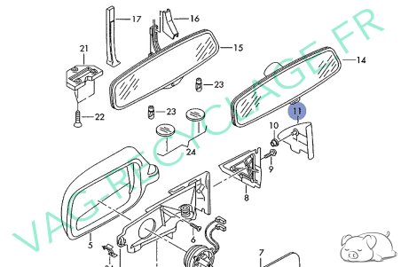 Cache intérieur rétroviseur extérieur droit 8L3857506 pour Audi A3 8L - Image 4