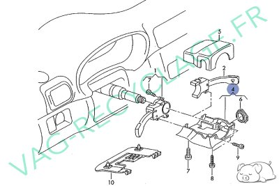 Cache colonne direction partie basse 8L0953512 Audi A3 8L Phase 2 (Soul noir) - Image 6