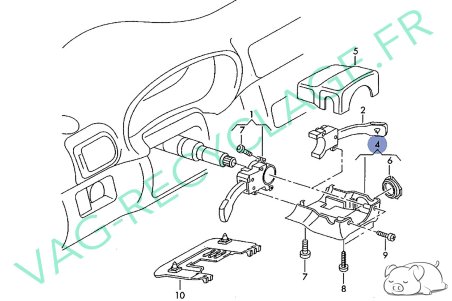 Cache colonne direction partie basse 8L0953512 Audi A3 8L Phase 2 (Soul noir) - Image 6