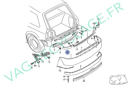 Cache feux arrière gauche pare-chocs 8L0807871C pour Audi A3 8L Phase 2 (noir) - Image 6