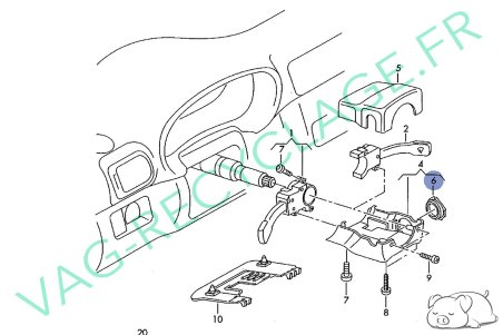 Protection caoutchouc neiman antivol de direction 8D0905869 Audi A3 A4 A6 A8 - Image 4