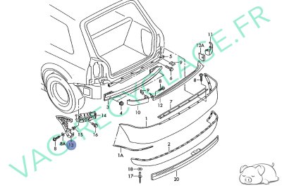 Support pare-choc arrière gauche 8L0807377F pour Audi A3 8L Phase 2 - Image 5